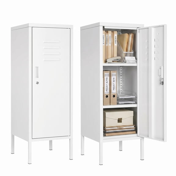 39" Steel Locker Cabinet with Lock, Adjustable Shelf & Ventilation for Home Gym Office Garage