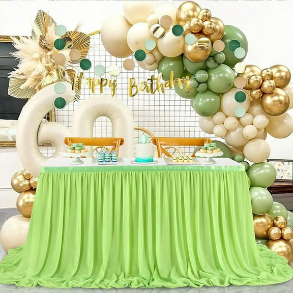 39" Tulle Table Skirts for Rectangle Square Round Tables, 2-Layer Grim Ruffle Tulle Tutu Cloth Table Skirt Decor Birthday Party Baby Shower Wedding Halloween Cake Dessert Tables No Table Cover