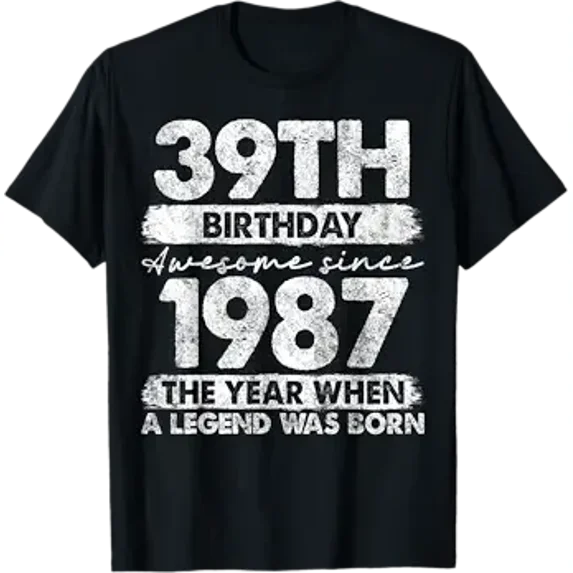 39 Year Old Gifts Vintage 1987 Edition 39th Birthday T-Shirt