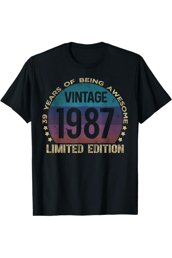 39 Year Old Gifts Vintage 1987 Limited Edition 39th Birthday T-Shirt, Unisex T-Shirt