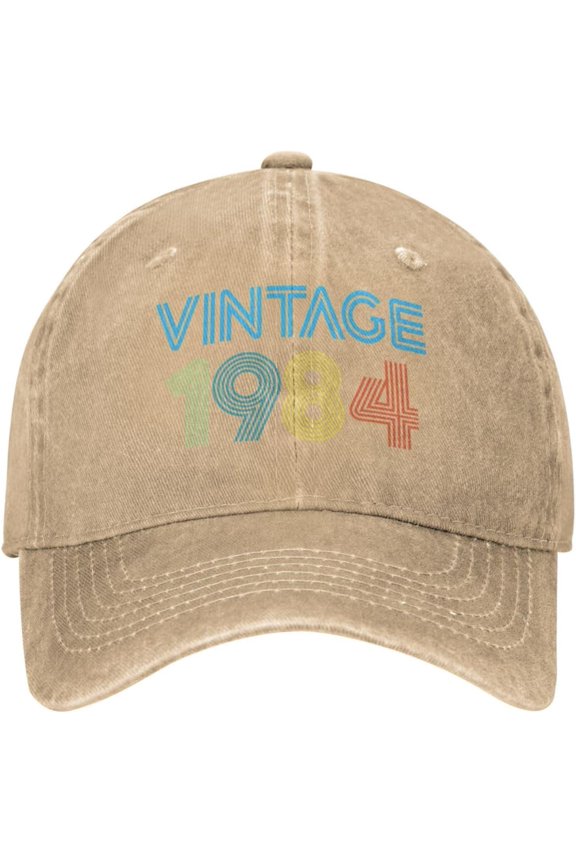 39 Years Old Vintage 1984 Retro 39th Birthday Gifts Cowboy Hat Men Vintage Baseball Cap Women Trucker Hat Dad Hat Black