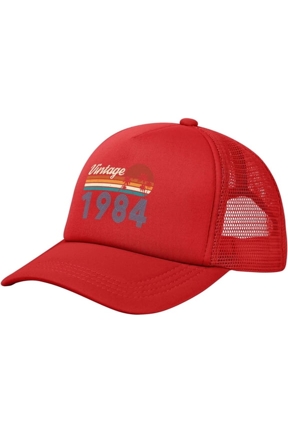 39 Years Old Vintage 1984 Retro 39th Birthday Gifts Trucker Hat Women Mesh Baseball Cap Men Dad Hat Cowboy Hat Black