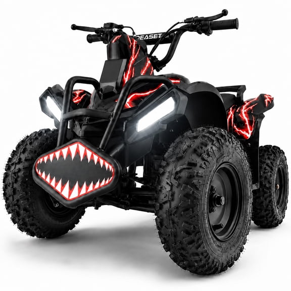 IVFJFV 39 cc Ride-On Buggy,4 Stroke Dual-Speed Off-road 4-Wheeler,Parents Key-Lock Safe & 10-15mph, Front & Rear Shocks and Big Wheel Knobby Tires for Grass,Trail, Dirt and Gravel