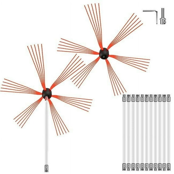 39 ft. Chimney Sweep Kit with 12 Nylon Flexible Rods & 2 Brush Head, White