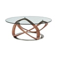 thumbnail image 1 of 39 in. Abstract Round Coffee Table, Walnut & Clear Glass, 1 of 1