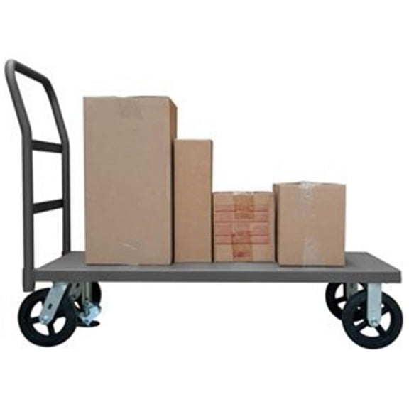 39 in. Platform Trucks with Mold-On Rubber Casters, Gray - 2400 lbs