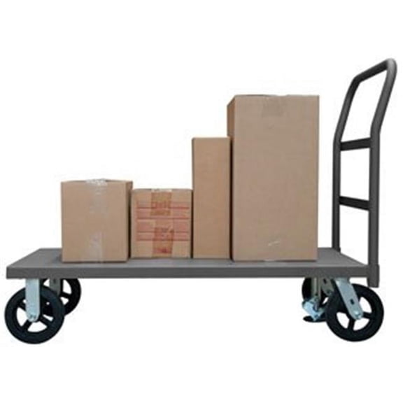 39 in. Platform Trucks with Mold-On Rubber Casters, Gray - 2400 lbs