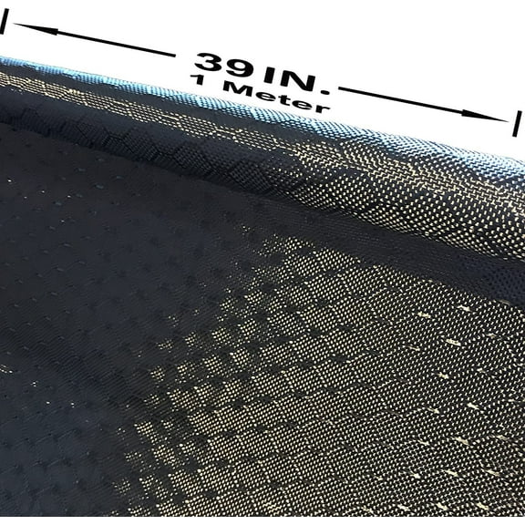 39 in x 5 FT - Bee Hive - CARBON FIBER FABRIC-2x2 Twill WEAVE-3K - 220g-Black