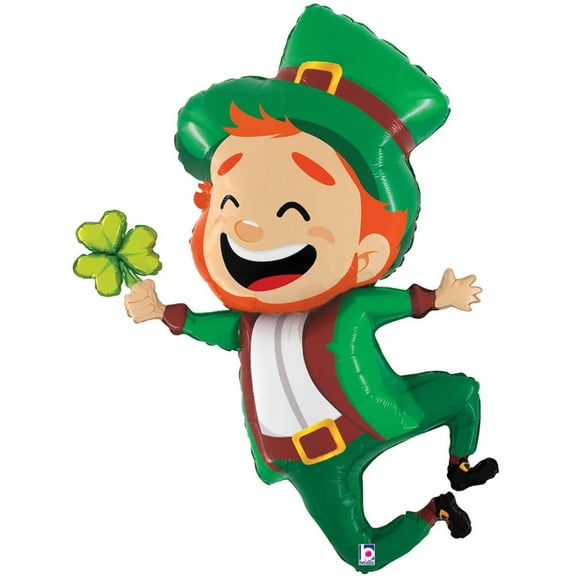 39 inch Jumping Leprechaun Betallic Foil Mylar Balloon - Party Supplies Decorations