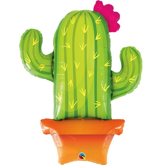 39 inch Potted Cactus Qualatex Foil Mylar Balloon - Party Supplies Decorations