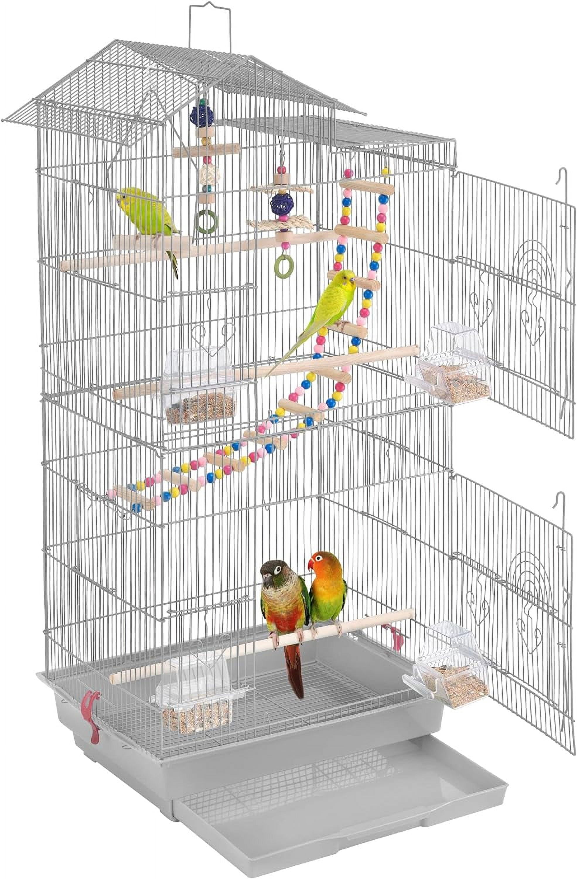 Illustration of Large Parrot Cage With Gutters