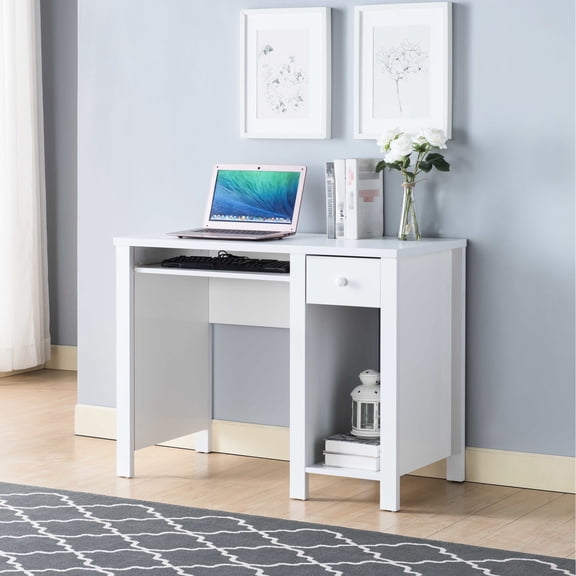 39"w Compact Student Desk For Office/home, White Laptop Writing Home Office Compact, Advancement