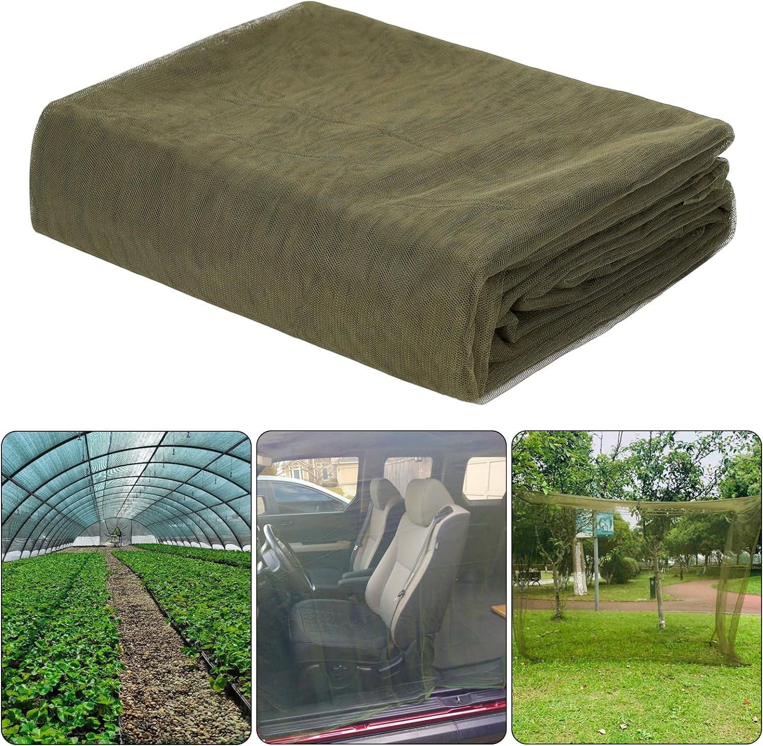 39 x 10 Ft Mosquito Netting for Garden Patio, Breathable Mesh Net for Bird and Insect Protection, Plant Cover for Vegetables, Fruits and Flowers, 3x12m Green