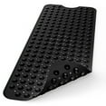 thumbnail image 1 of 39" x 16" BathTub & Shower Mat ,Power Grip Wet Floor Non-Slip for Bathroom, 30% Longer Bathtub Mats, 200 Suction Cups, Drain Holes, Machine Washable, Black, 1 of 5
