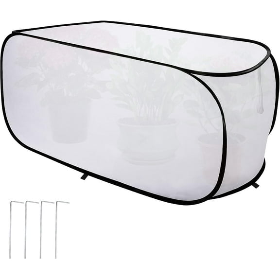 39" x 17" x 17" Pop up Rectangular Frost Protection Plant Cover, Winter Garden Plants Freeze Protection Tent, Warm Garden Bed Plant Protector Enclosure for Snow Frost Protection Indoor & Outdoor