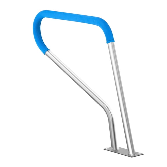 39 x 32 Inch Stainless Steel Pool Handrail Railing with Base Plate Grip Cover Rust Proof for Indoor Outdoor Swimming Pools Spas Decks Safety Grab Bar