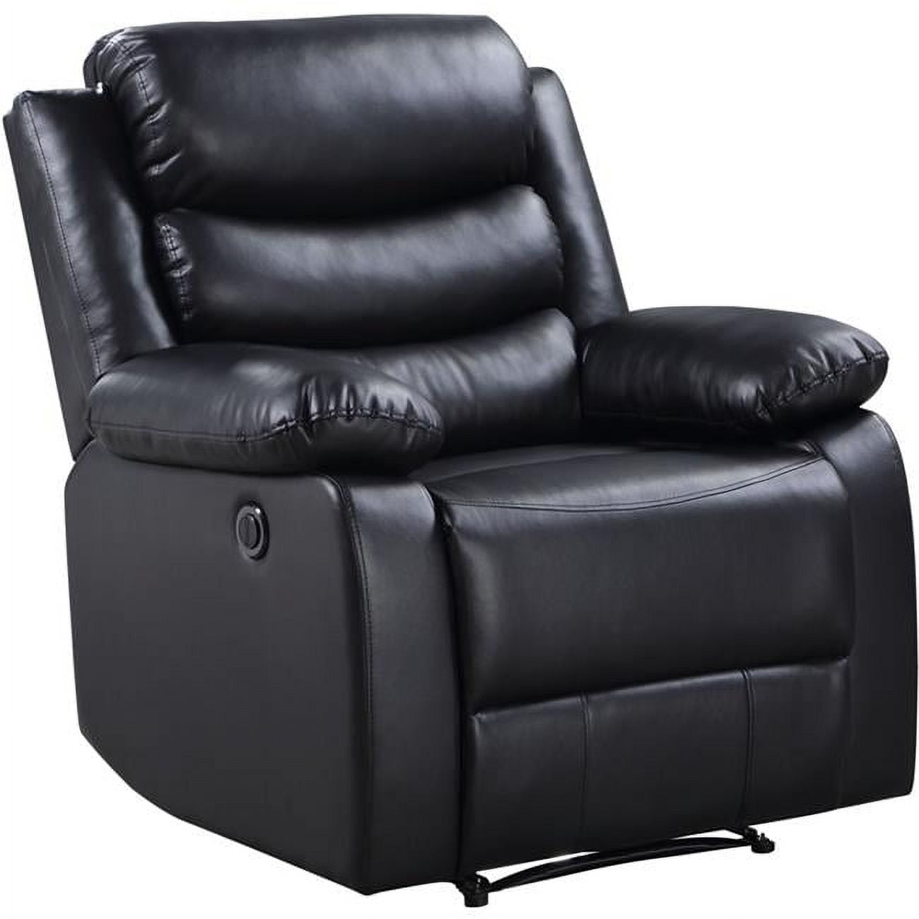 Black Faux Leather Lift Recliner with Manufactured Wood Frame