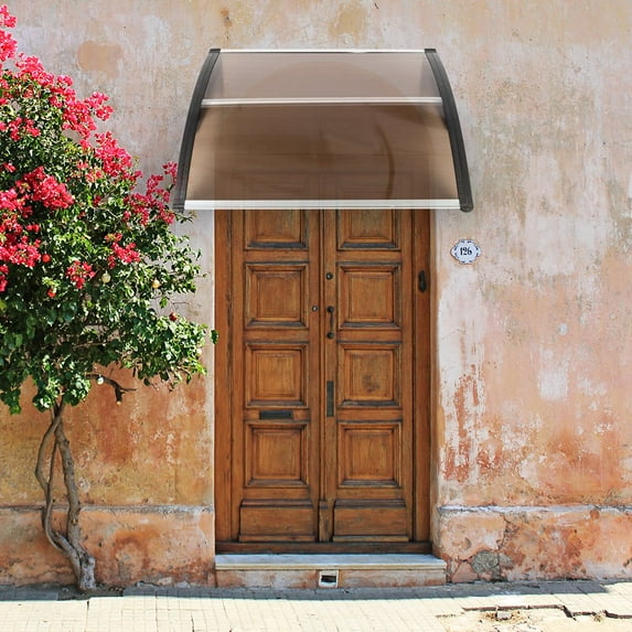 39" x 39" Front Door Awnings Canopies, Modern Polycarbonate Window Awning Cover, Patio Eaves Canopy Decorator, Door Window Rain Cover, Window Awning for Home Office, Home Decoration