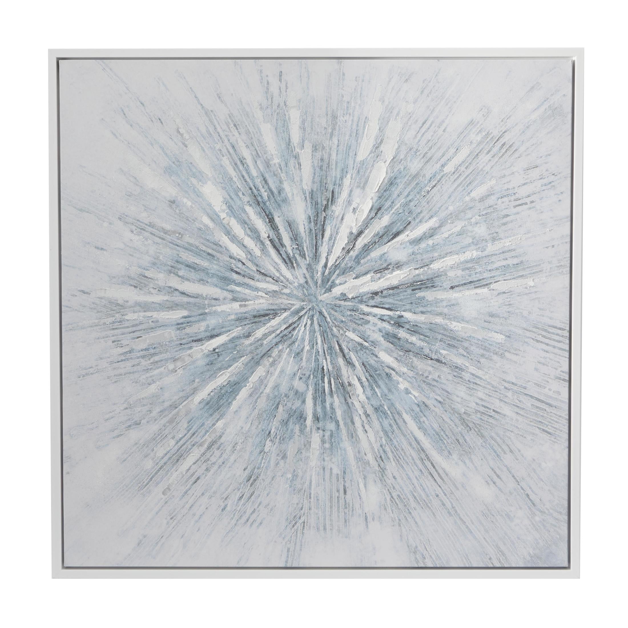 39" x 39" Radial Starburst Framed Wall Art with Silver Frame, by CosmoLiving by Cosmopolitan