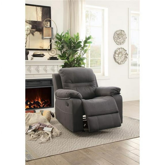 39 x 39 x 39 in. Leatherette Rocker Recliner - Gray