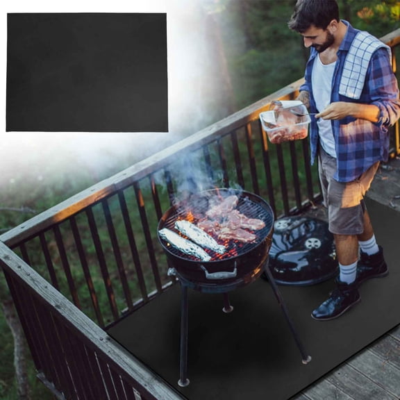 39 x 48inch Grill Mat for Outdoor Grill,Double-Sided Fireproof Grill Pad,Perfect for Outdoor Barbecue Spots,Fireproof, Waterproof, and Oilproof BBQ Protector for Decks and Patios