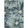thumbnail image 1 of 39 x 59 in. Teal Tropical Flower Indoor Polypropylene Area Rug, 1 of 1