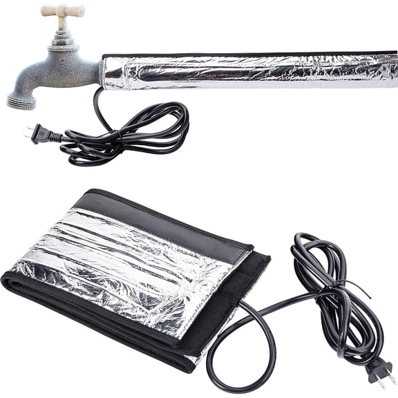 39" x 6" Water Pipe Heat Tape, 110V Aluminum Foil Pipe Heating Blanket, Freeze Protection Heater for Metal & Plastic Pipes, Pipe Insulation Wrap for Outdoor Water Lines, Max Temperature 140F