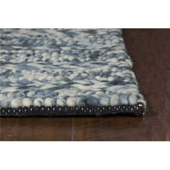 39 x 63 in. Blue Wool Rug