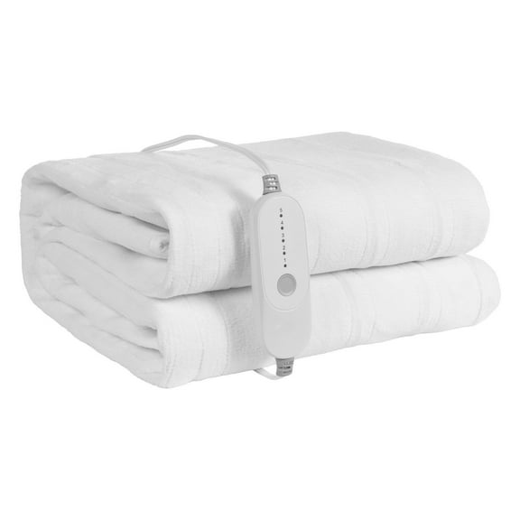 39" x 75" Heated Mattress Pad, Electric Bed Warmer with 1-5 Heat Settings Control, 10-Hour Auto Shut Off, Machine-Wash Breathable Coral Fleece Heating Electric Mattress Sheets, White