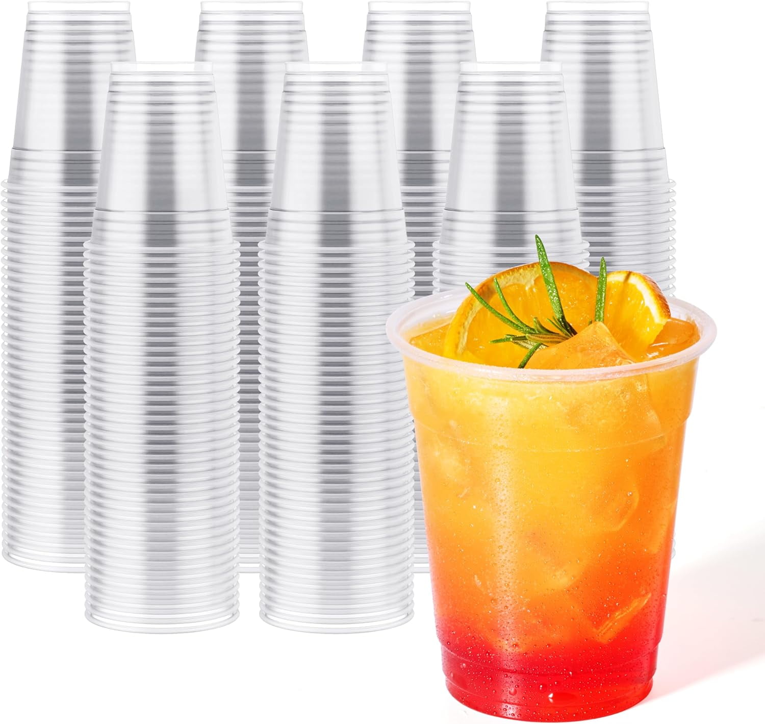 390 Pack Clear Plastic Cups, Disposable Drinking Cups for Ice Coffee ...