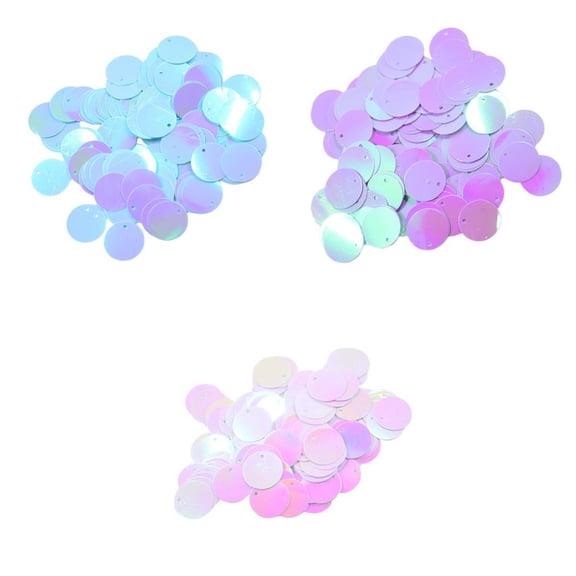 390 Pieces DIY Sparkly 16mm Round Loose Sequins Paillettes