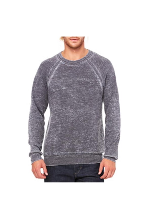 3901 Unisex Sponge Fleece Crew Neck Sweatshirt - Grey Acid Wash - Large - Relaxed Fit