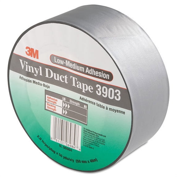 3903 Vinyl Duct Tape, 2" X 50 Yds, Gray | Bundle of 10 Rolls