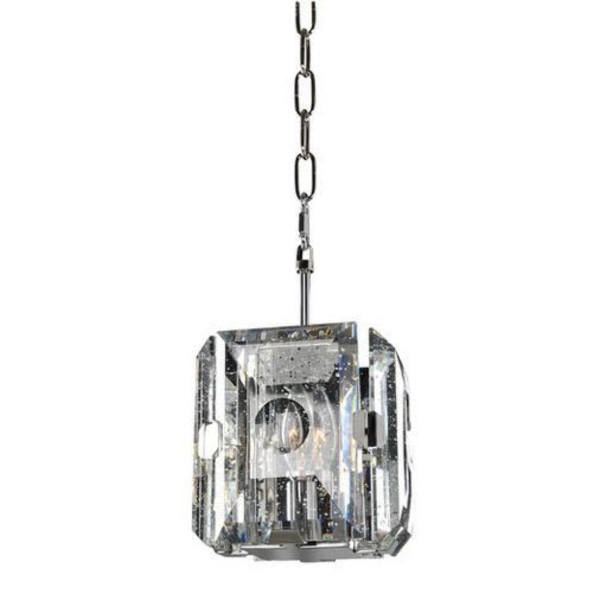 Giada Dark Bronze Mini Pendant with Clear Seeded Glass