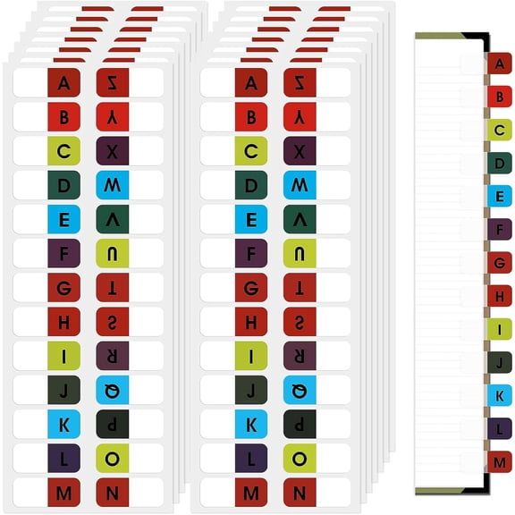 390PCS A-Z Alphabet Tabs, Sticky Index Tabs Self-Adhesive Letter Stickers
