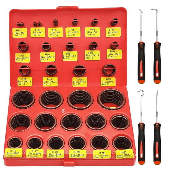 390PCS Viton O Rings Kit, High Temperature FKM Seal O-Rings | 30Sizes,Metric Hydraulic FKM Sealing,-20 to 200C,For Automotive Fuel Systems,Household Plumbing,Pneumatic Tools Repair