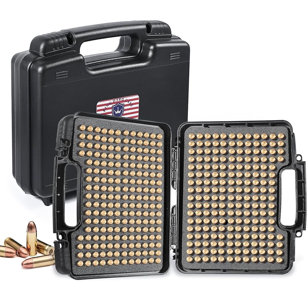 390Round 9mm Ammo Storage Case, Travel Safe/Mil Spec/Waterproof Ammo Box - for 9x19mm Parabellum/9mm Luger, 380ACP, 38 S\u0026W, 356 TS\u0026W,7.63mm Mannlicher,8mm Steyr,.357SIG