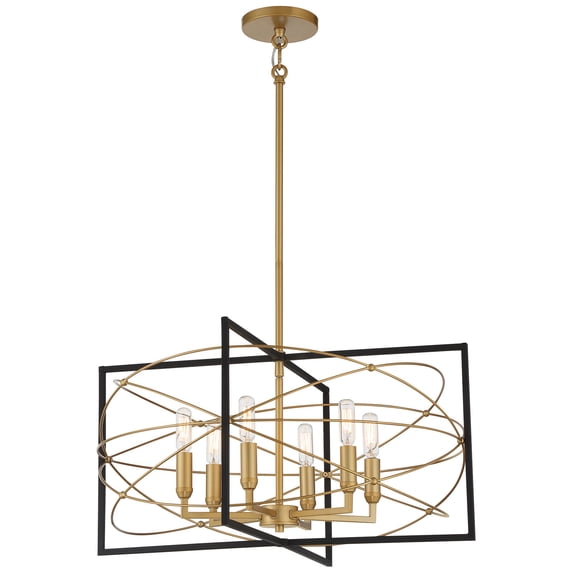 3916-707A-Minka Lavery-Titans Trace - 24 Inch 6 Light Pendant -Traditional Installation