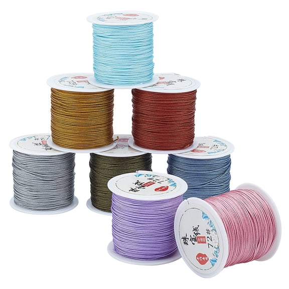 392 Yards 0.8mm Nylon String Cord 8 colors Bracelet String Chinese Knotting Cord Macrame Nylon Thread for Kumihimo Bracelets Necklaces Jewelry Making Wind Chime Parts