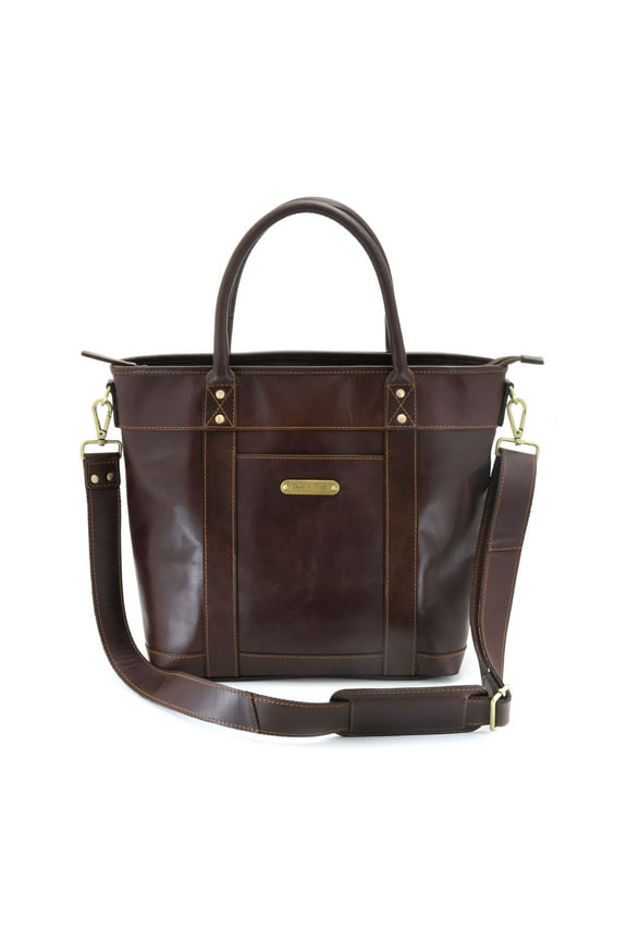 392003 Men's Tote Bag in Full Grain Dark Brown Leather | Style n Craft