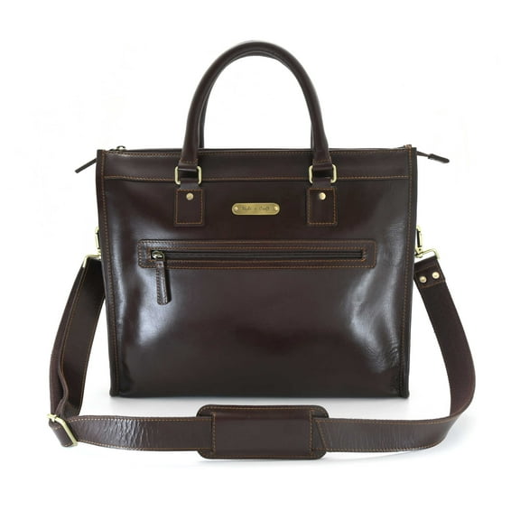 392008 Portfolio Briefcase Bag in Full Grain Dark Brown Leather | Style n Craft