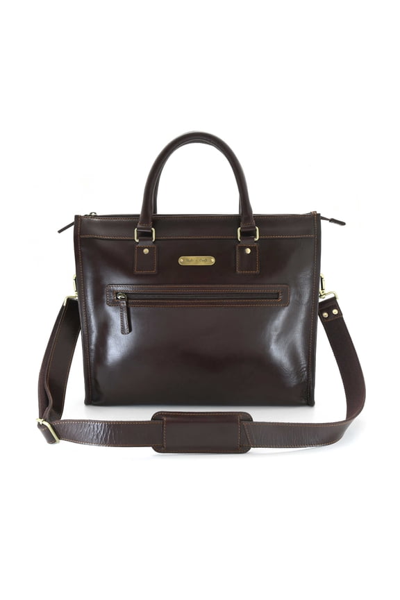 392008 Portfolio Briefcase Bag in Full Grain Dark Brown Leather | Style n Craft
