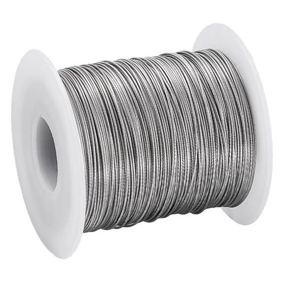 393.70FT Wire Rope 1/32" 304 Stainless Steel Cable Aircraft Cable Steel Wire for DIY Outdoor Railings Clothes Line Wires Garden String Lights Outdoor Yard Craft Trellis Wire(Coated)