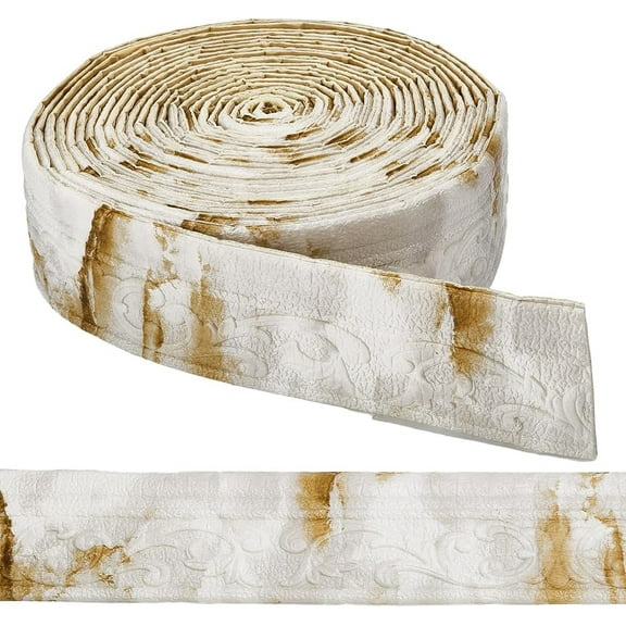 393.7in/10m Brown Marble Molding Trim Self Adhesive Flexible 3D Foam Vintage Wallpaper Border Peel and Stick Mirror Frame Edging Sticker for Wall Ceiling Home Kitchen Office Table Decor