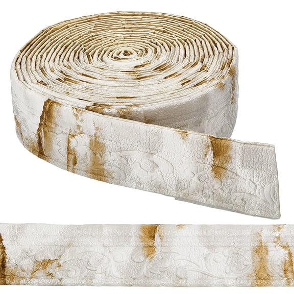 393.7in/10m Brown Marble Molding Trim Self Adhesive Flexible 3D Foam Vintage Wallpaper Border Peel and Stick Mirror Frame Edging