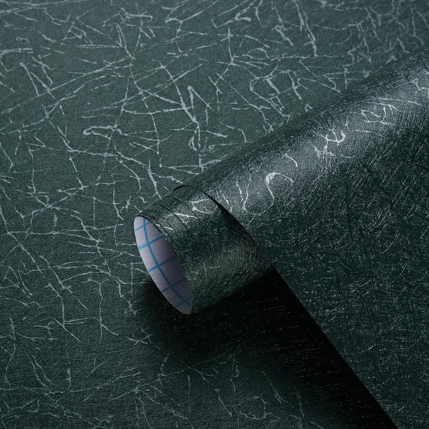 393"x 17.3" Peel and Stick Wallpaper Blackish Green Silk Wallpaper Textured Green Contact Paper Removable Modern Solid Color Contact Paper for Walls Vinyl Rolls