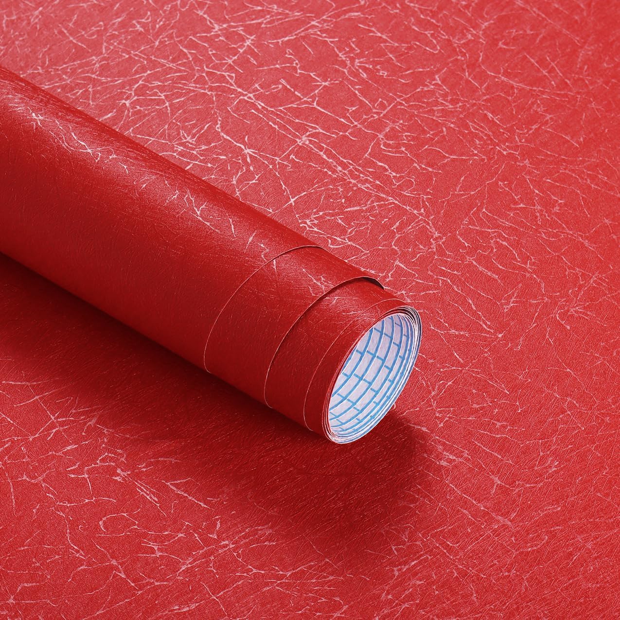 393"x 17.3" Red Silk Wallpaper Textured Contact Paper Removable Wallpaper Peel and Stick for Walls Solid Color Decorative Self Adhesive Wall Paper Vinyl Rolls