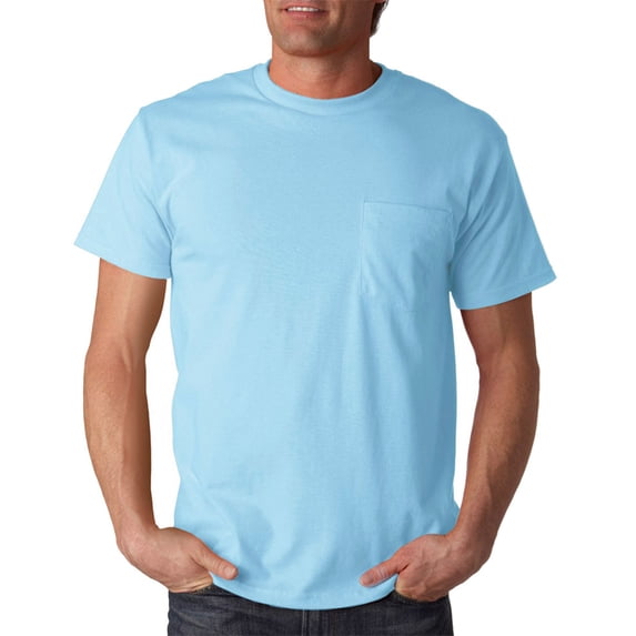 3930P Cotton Pocket T-Shirt -Light Blue-X-Large