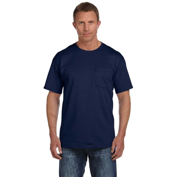 Fruit of the Loom - HD Cotton Pocket T-Shirt - 3930PR, J NAVY, 3X, Pack Of 4, Mens Workout Shirts