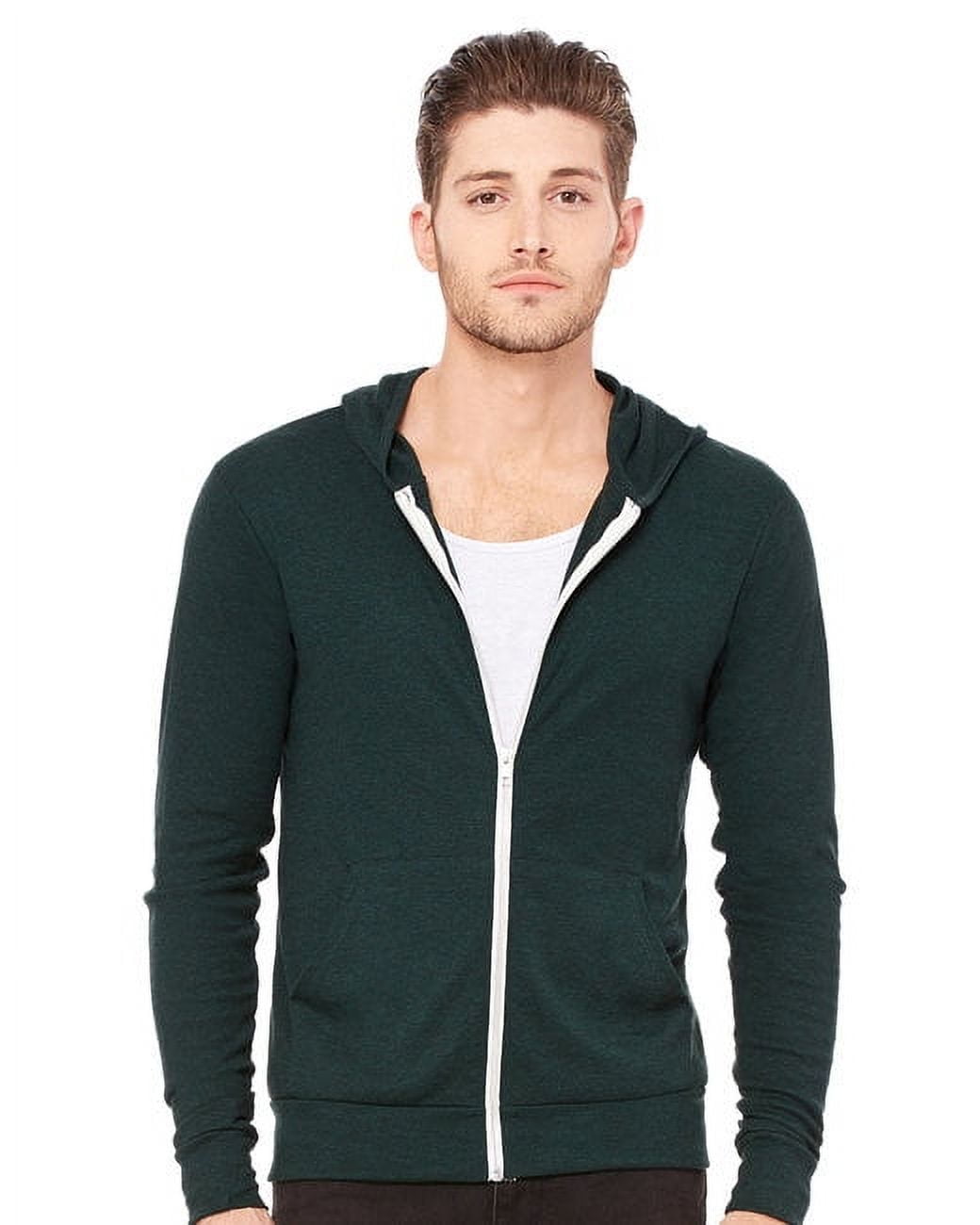 3939 Bella Canvas Unisex Triblend Full-Zip Hoodie Emerald Triblend S ...